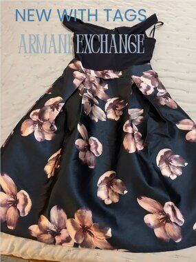X Paris Navy 2-in-1 Floral Midi Dress